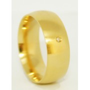 Aliança em Ouro Amarelo 18k  com 1 brilhante